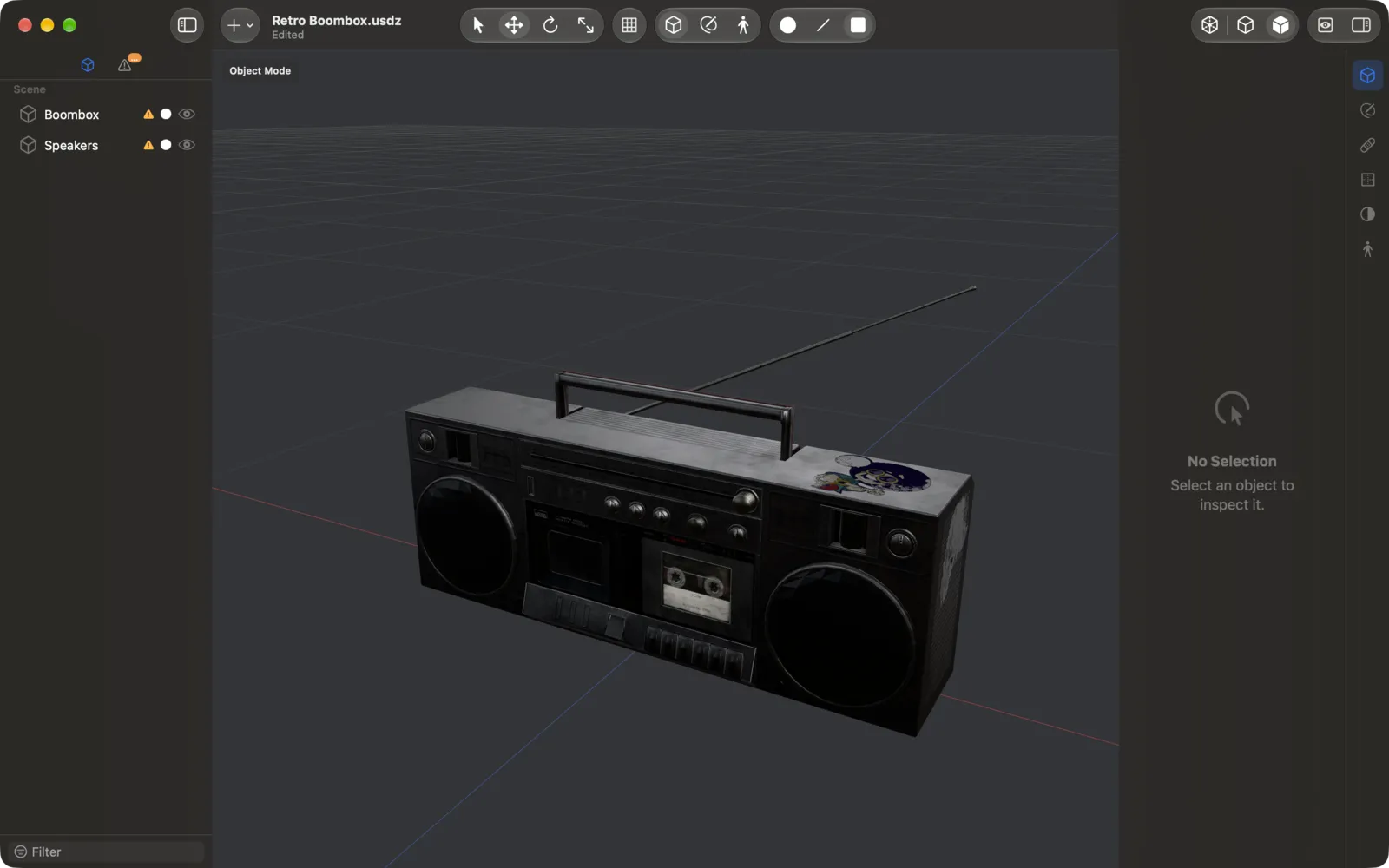 The Export window with AR Quick Look, web, game engine and 3D printing destinations.